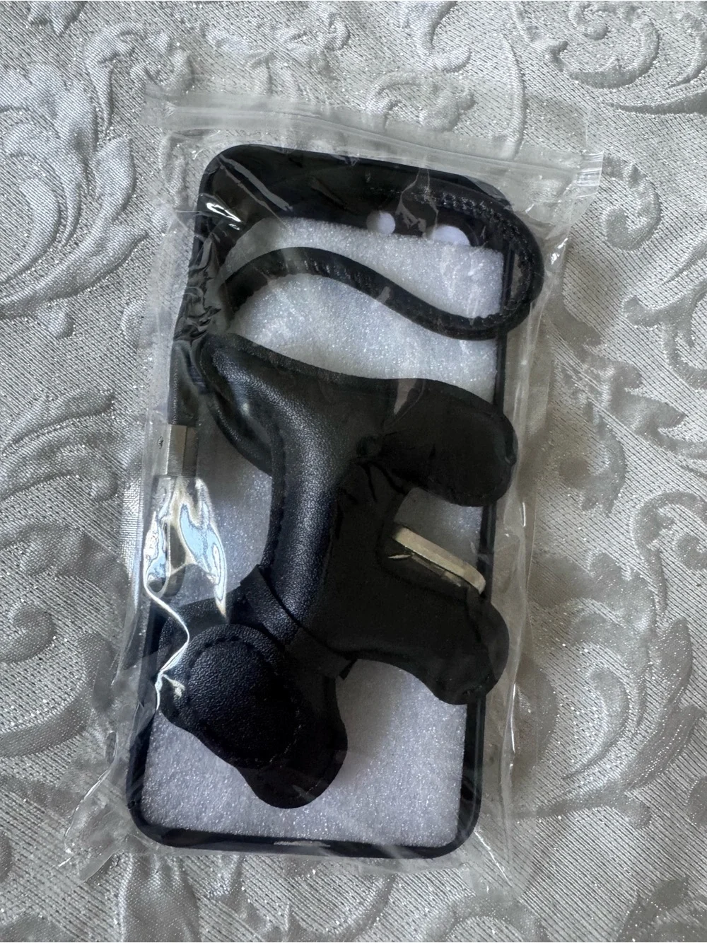Black Puffed IPhone 15 Pro Max Case with Dog Charm & Wrist Strap